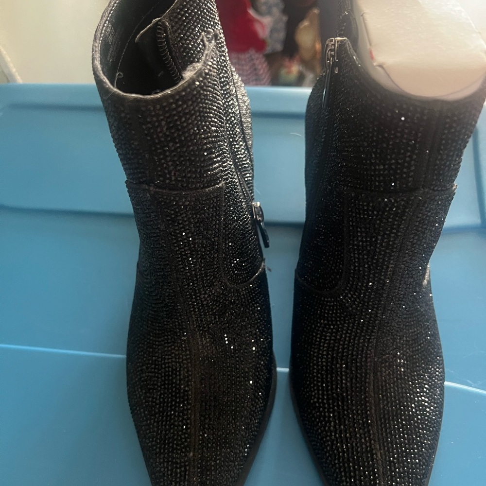 Black sparkly ankle boots never worn beautiful